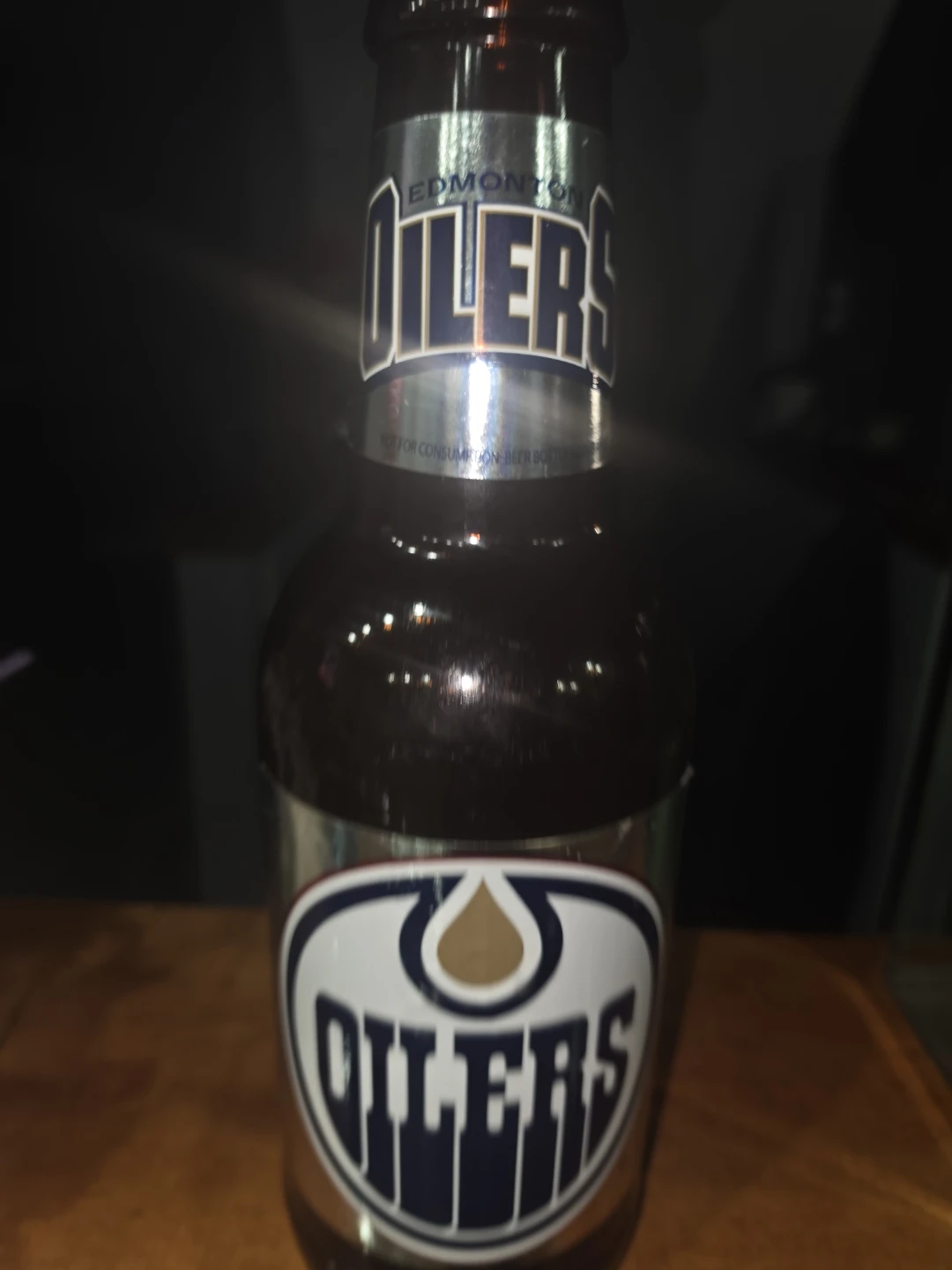 Edmonton Oilers Novelty Piggy Bank Bottle