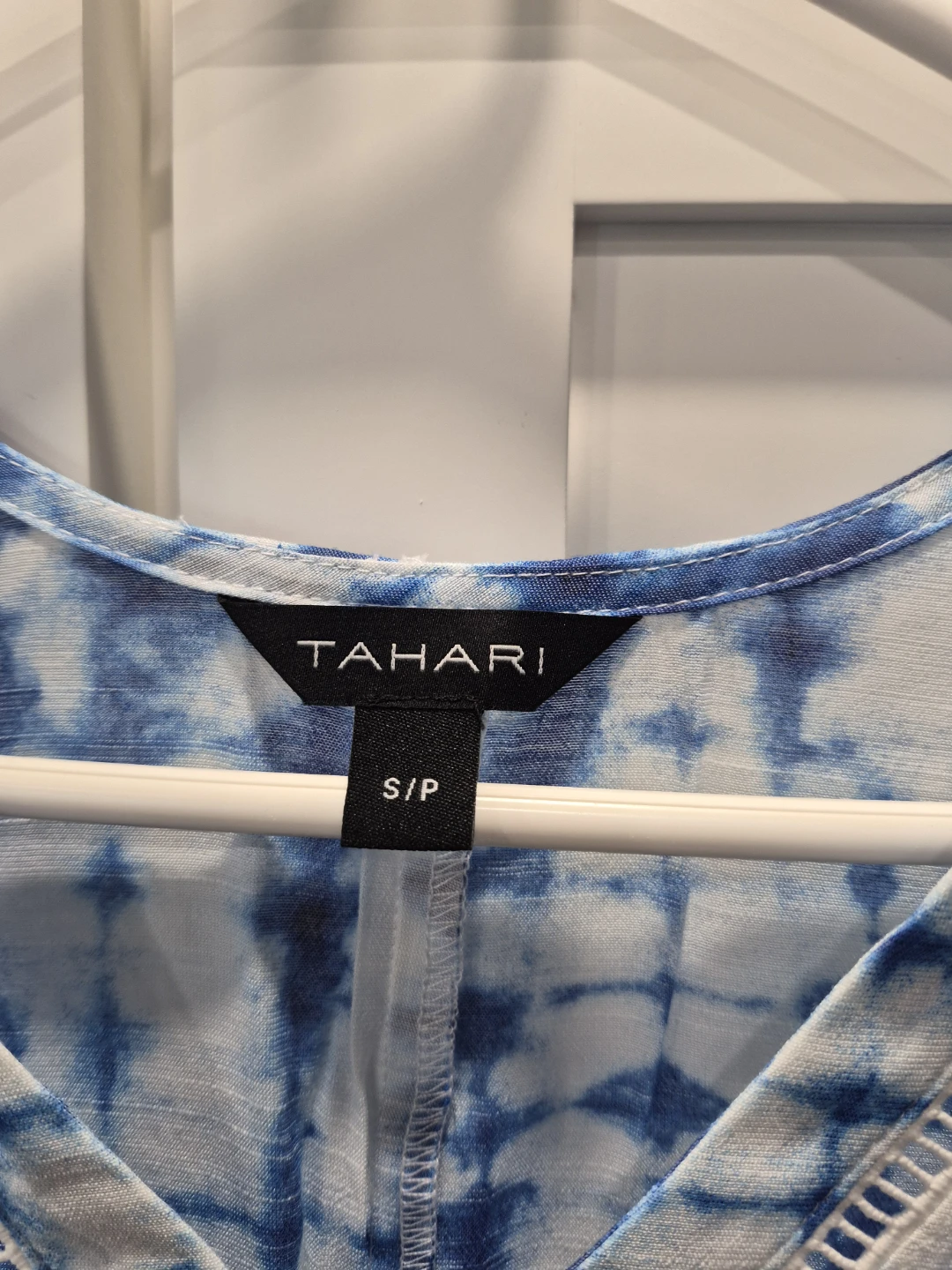 Tahari Blue and White Tie-Dye Cover-Up - photo 2