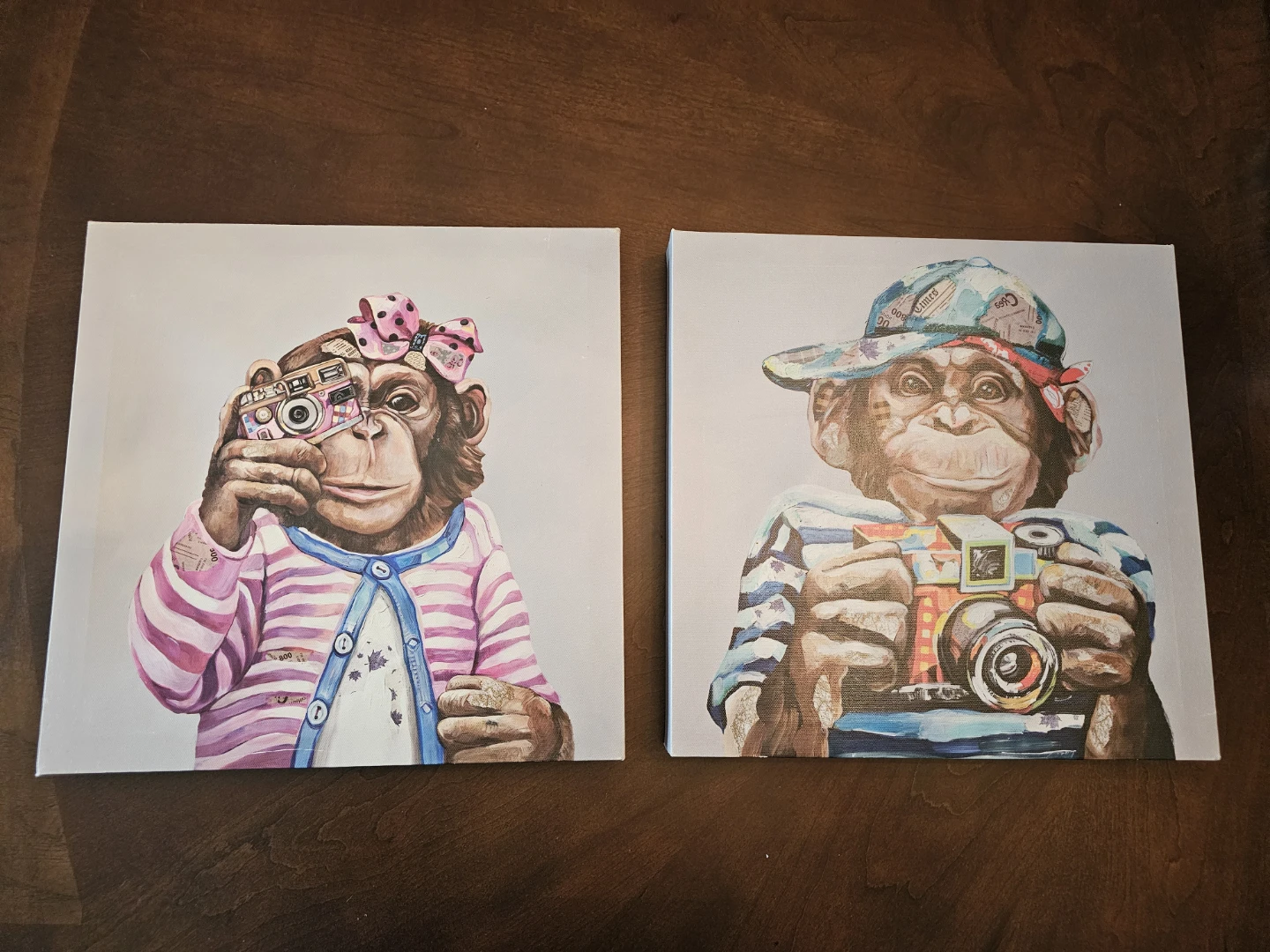 2 Chimpanzee Modern Abstract Canvas Prints