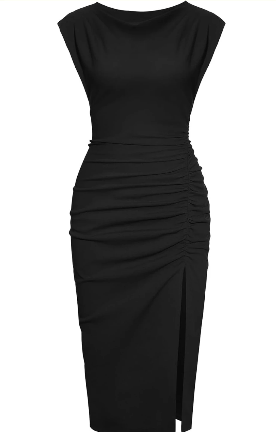 iHot Black Ruched Midi Dress.    Xl