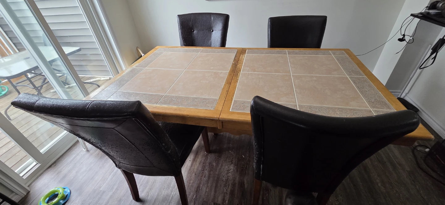 Extendable Tile-Top Dining Table
