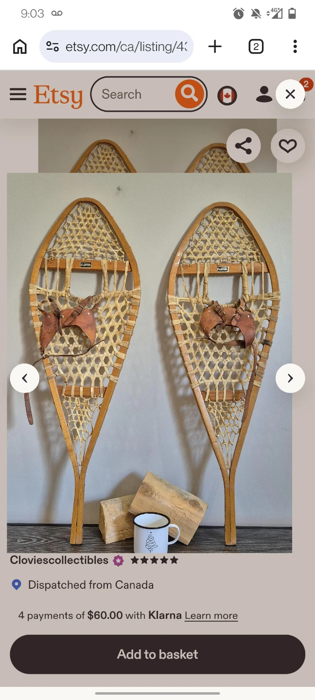 Vintage Wooden Snowshoes