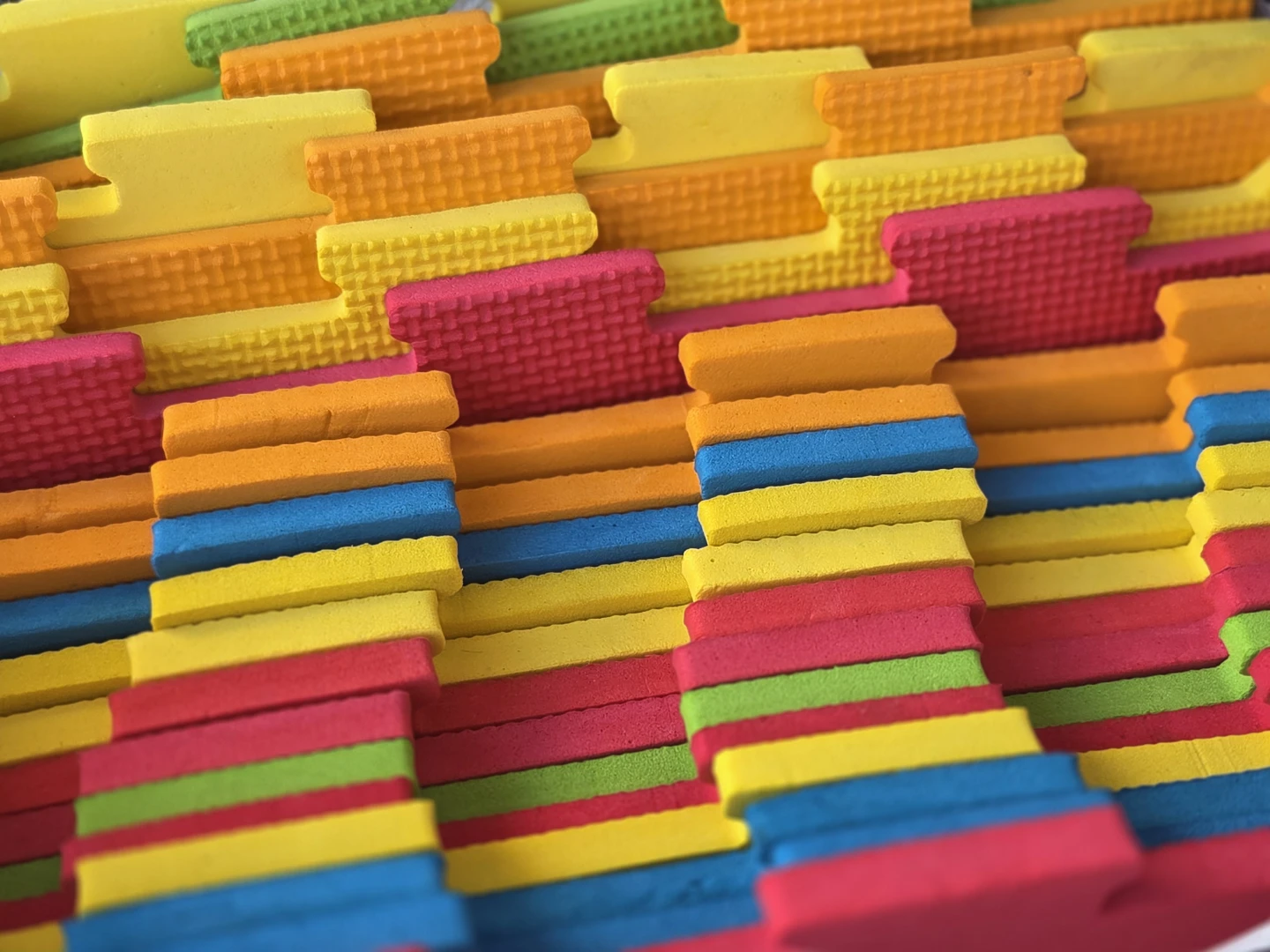 Set of multi-coloured foam play mats