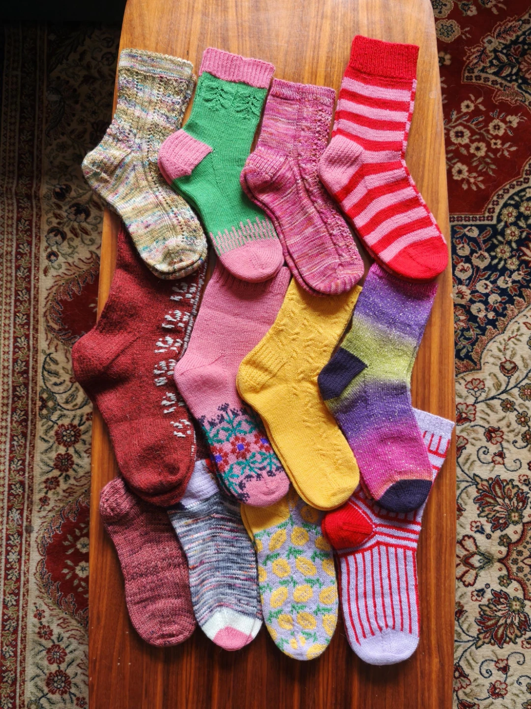 Lot of 12 Handmade Wool Socks