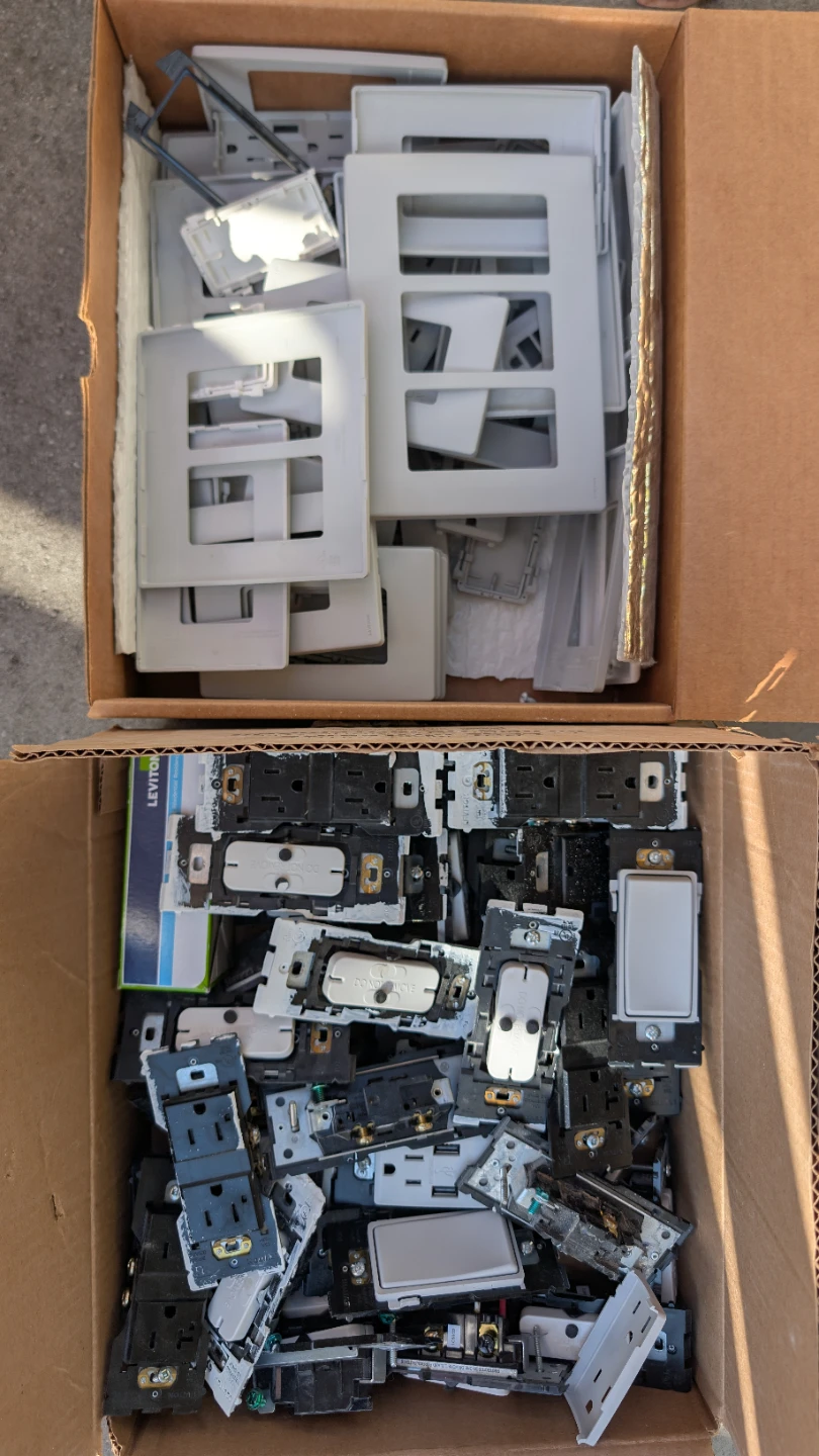 Lot of Leviton Renue Electrical Switches and Wall Plates