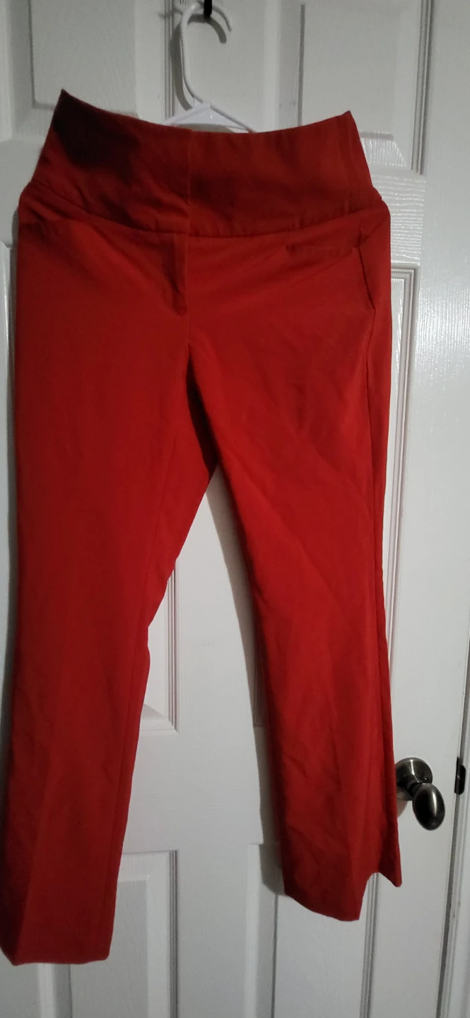 Red high-waist dress pants