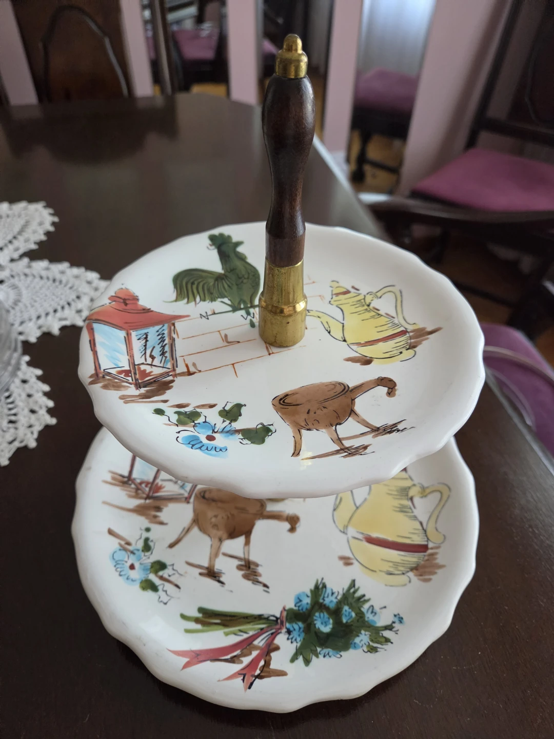 Two-Tiered Decorative Serving Tray (made in Japan)