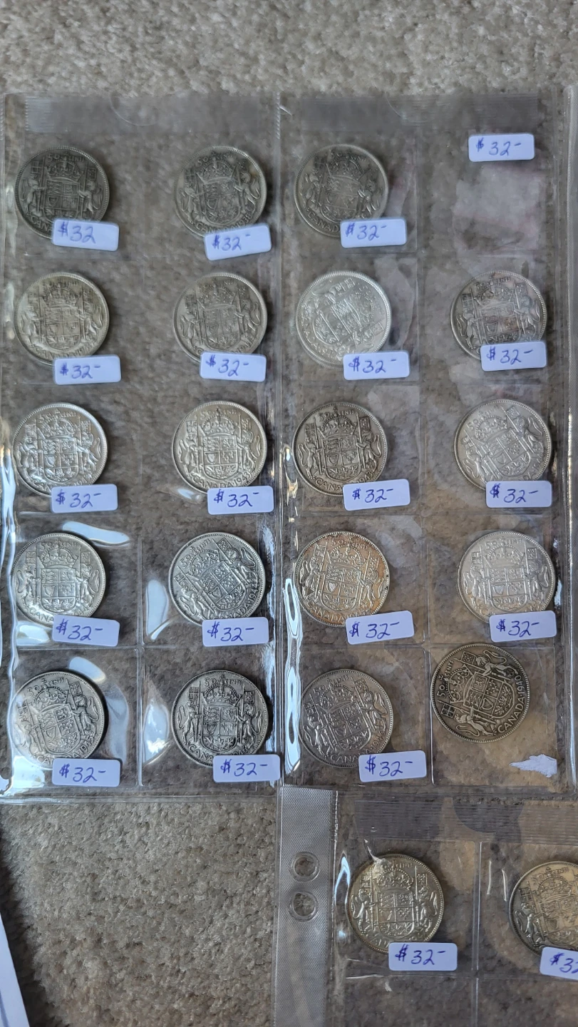 Collection of Vintage Canadian 50 Cent Coins