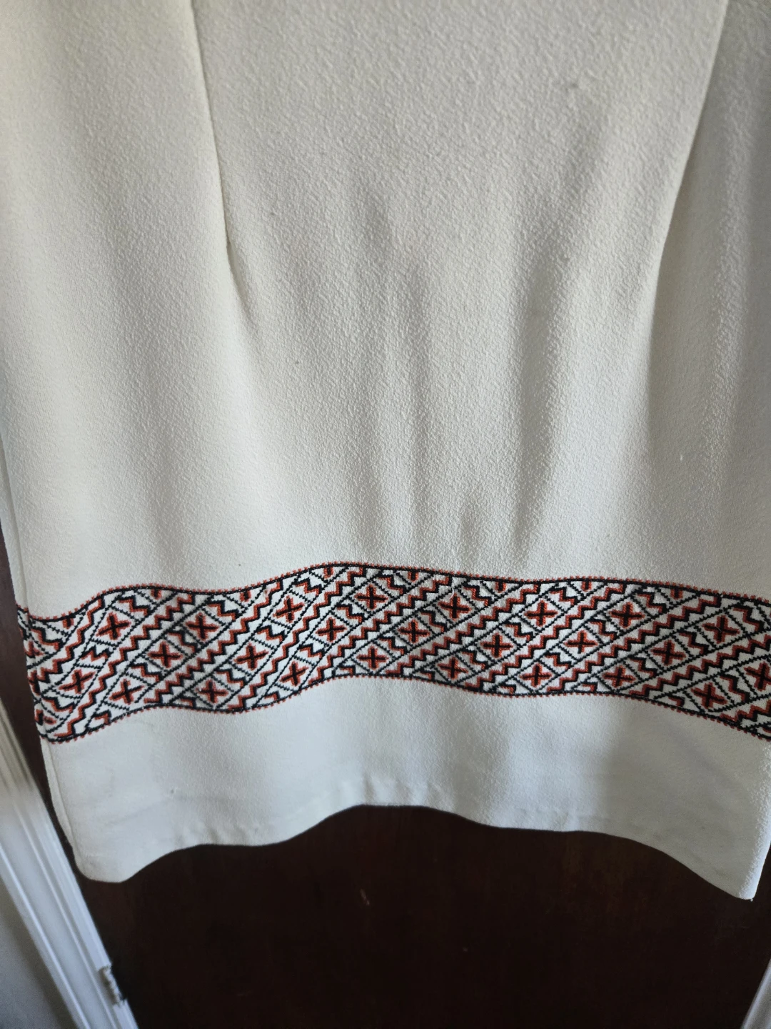 White Ukranian  Embroidered Short Sleeve Dress - photo 4