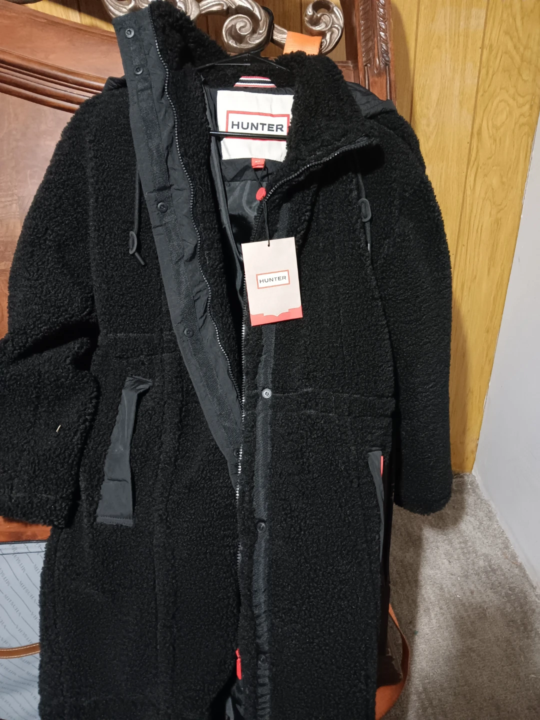 Hunter black sherpa parka