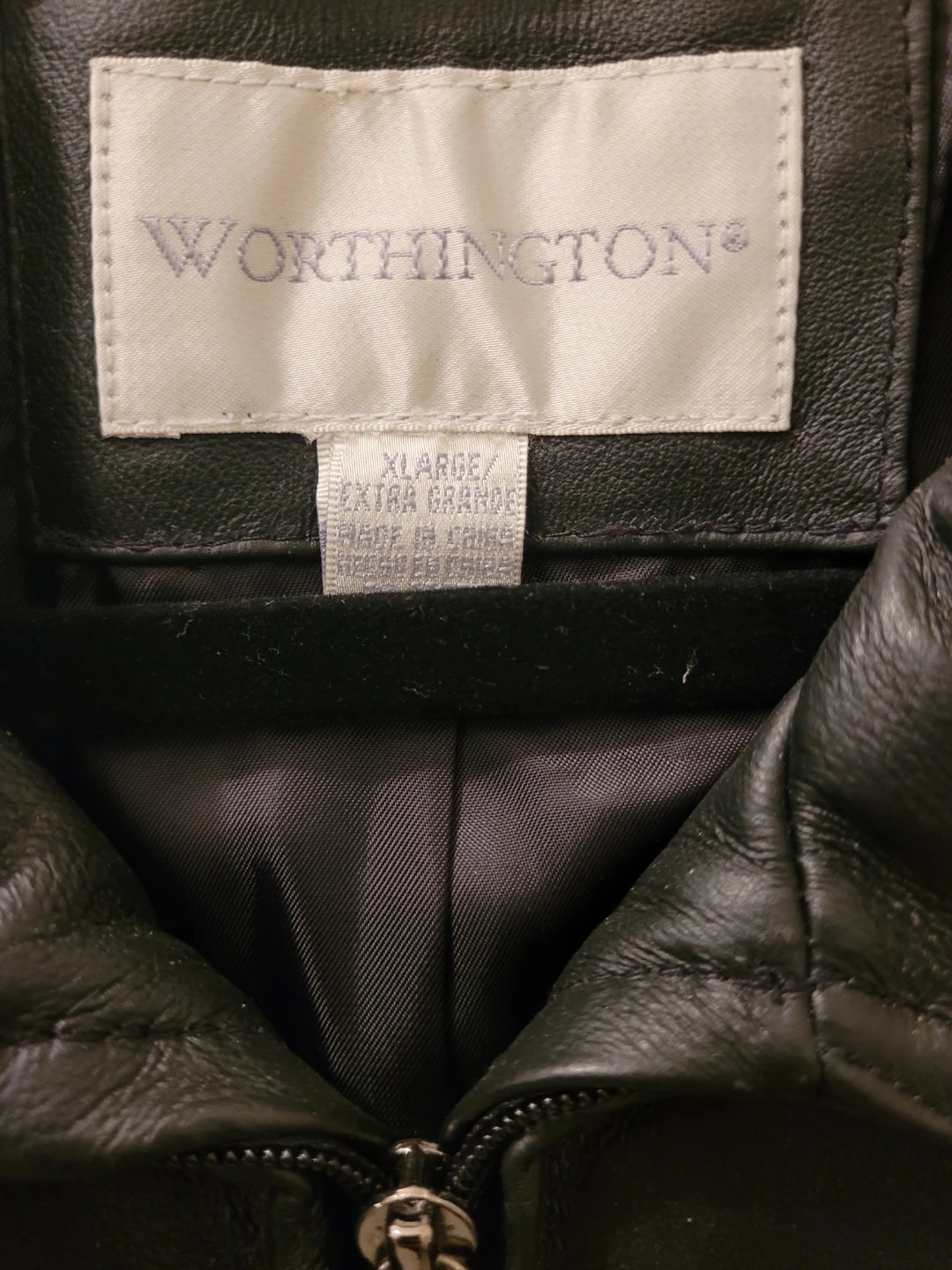 New Women's Worthington Black Leather Jacket XL - photo 3