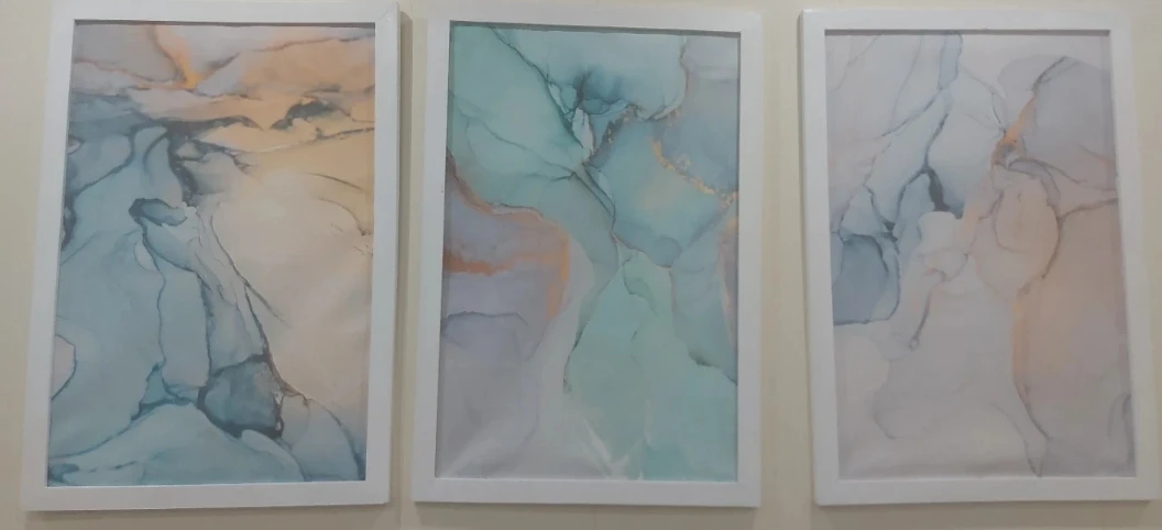 Set of Three Abstract Wall Art Prints - photo 2