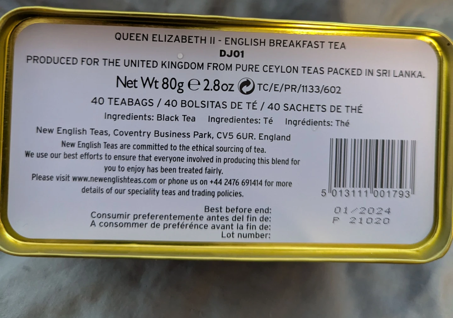 Collectible Queen Elizabeth II English Breakfast Tea Tin! - photo 4