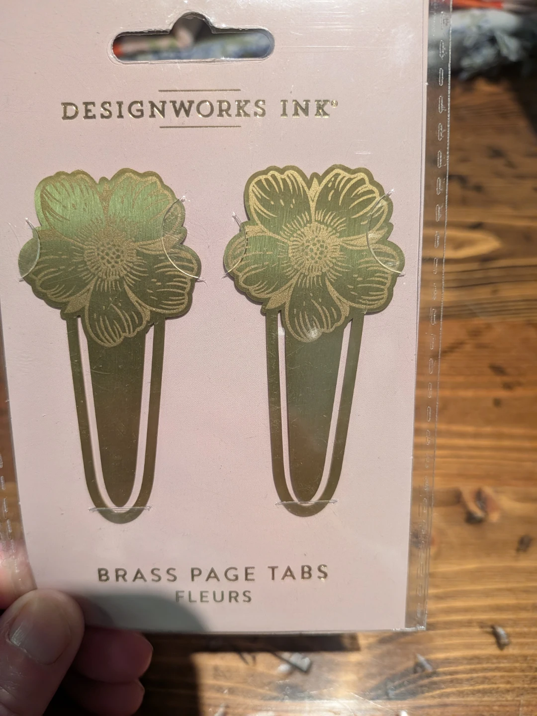 DesignWorks Ink Brass Page Tabs - Fleurs