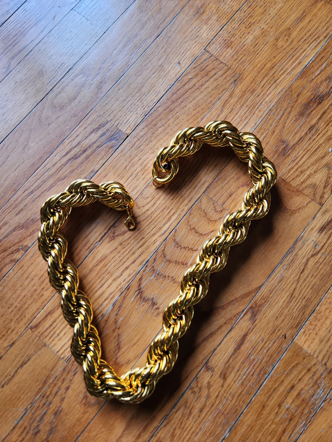 Oversized Gold-Tone Rope Chain Necklace - photo 2