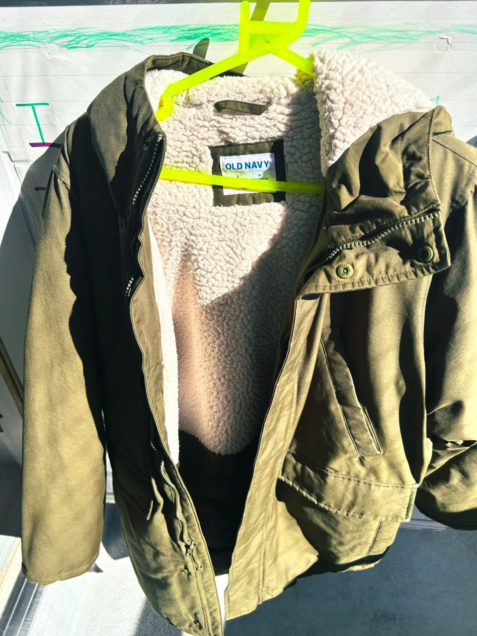 Old Navy Olive Green Sherpa-Lined Parka - photo 4