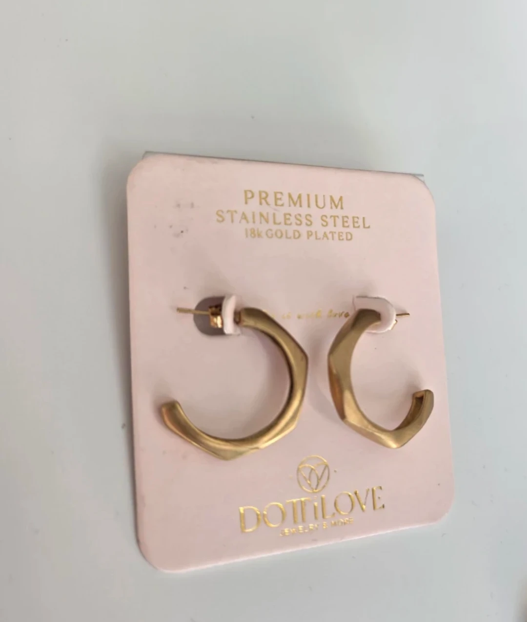 Dottilove 18k Gold Plated Stainless Steel Hoop Earrings - photo 2