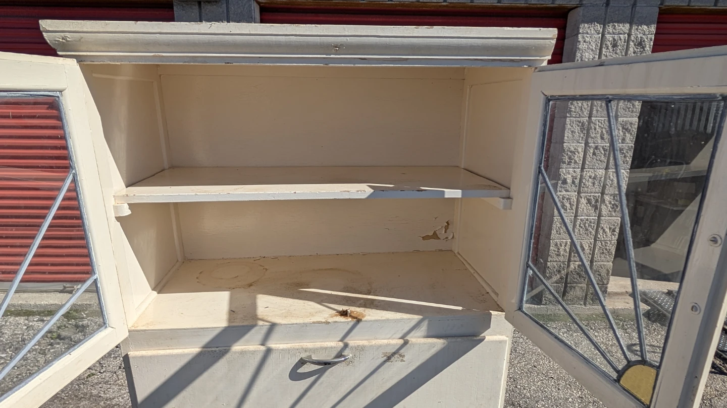 Vintage White Painted Kitchen Hutch - photo 5