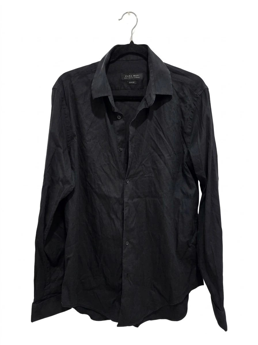 Zara Man Black Slim Fit Shirt Large