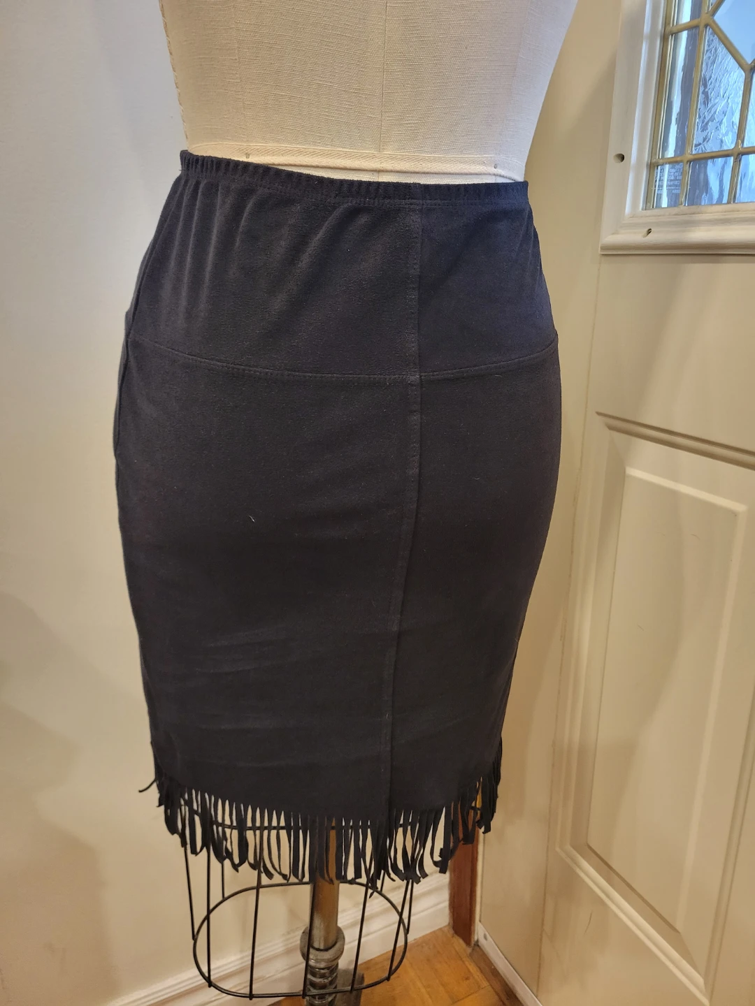 Sans Souci Black Fringed Skirt
