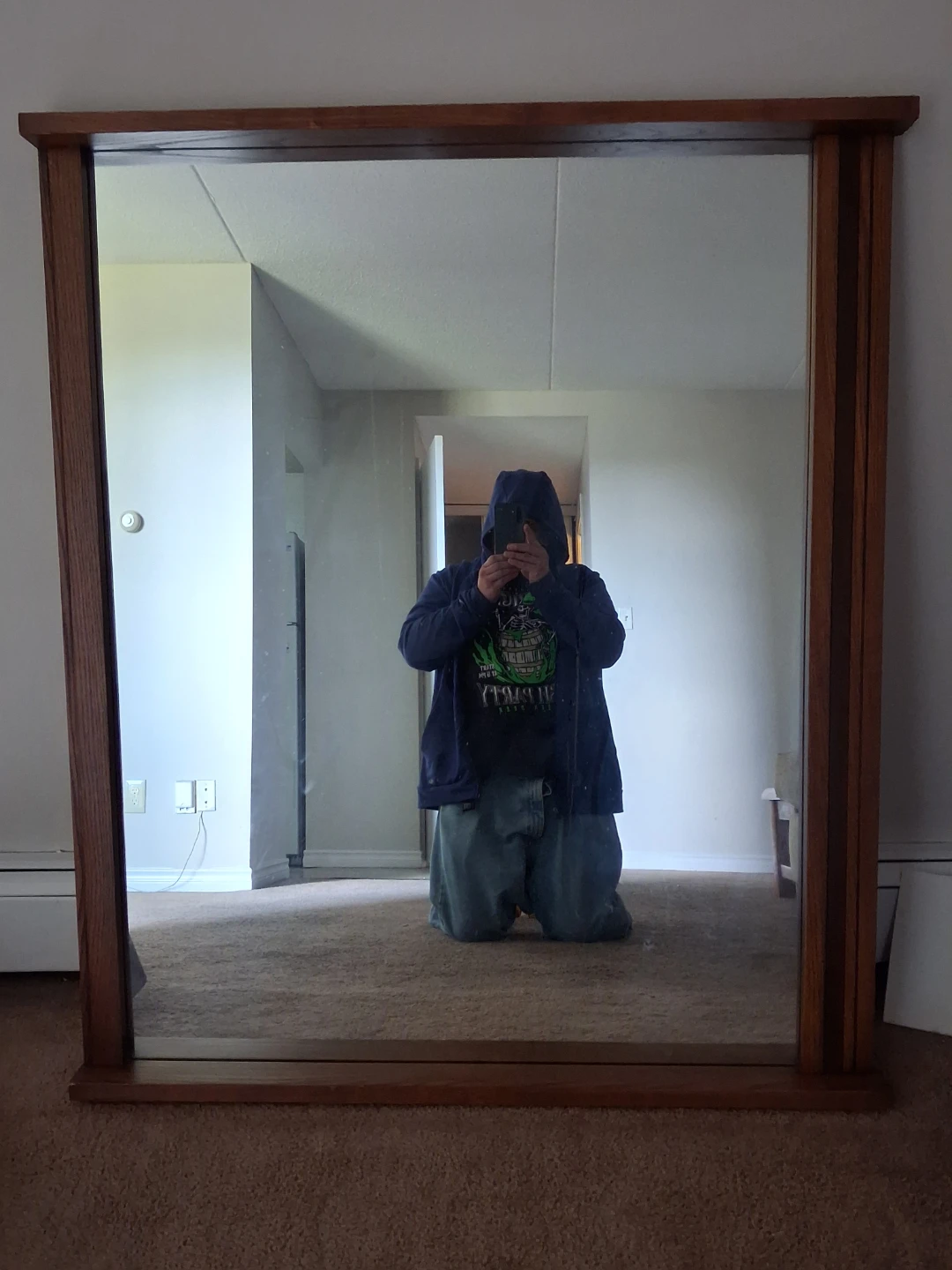 Large Wood Framed Mirror
