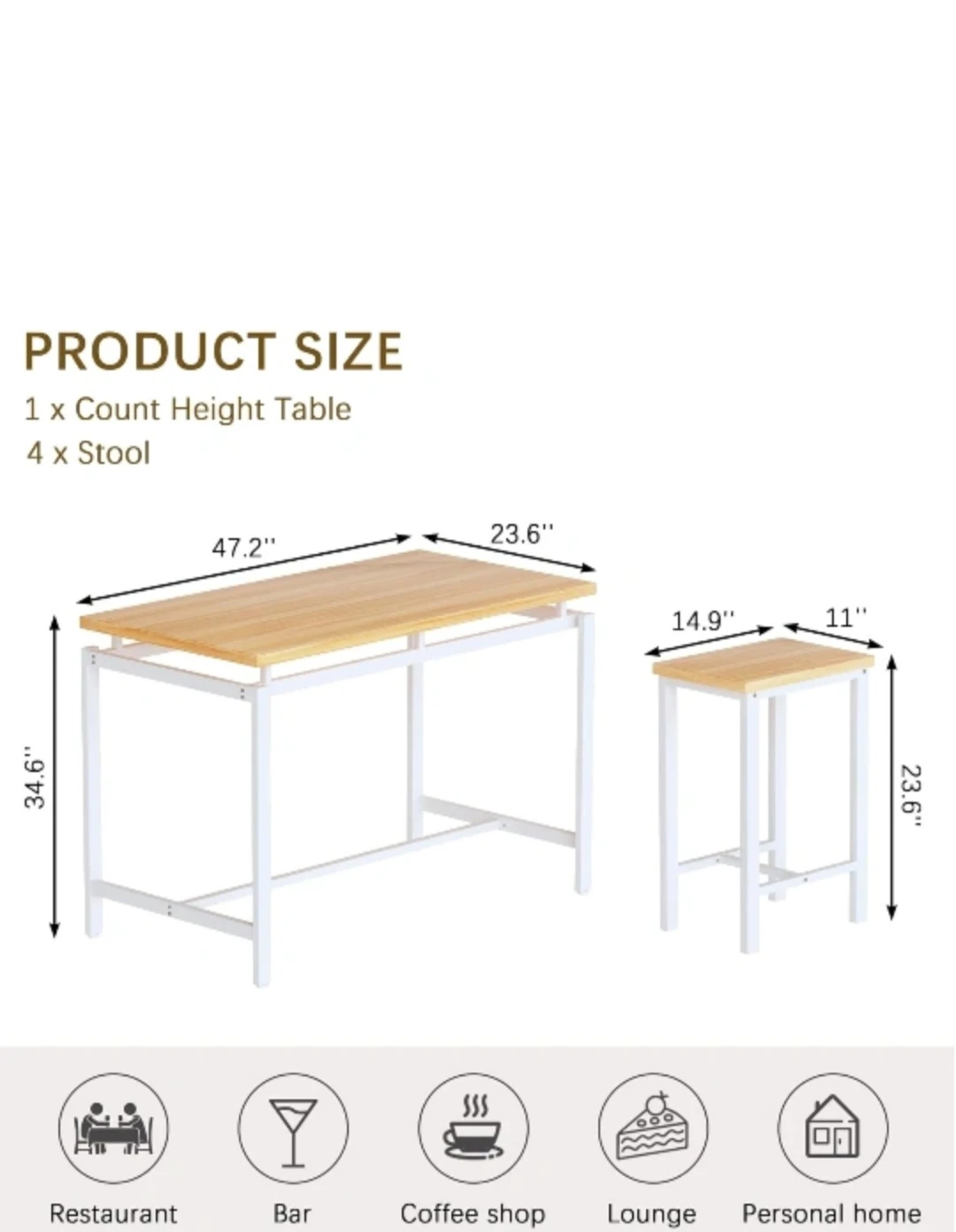 5-Piece Counter Height Dining Set - photo 2