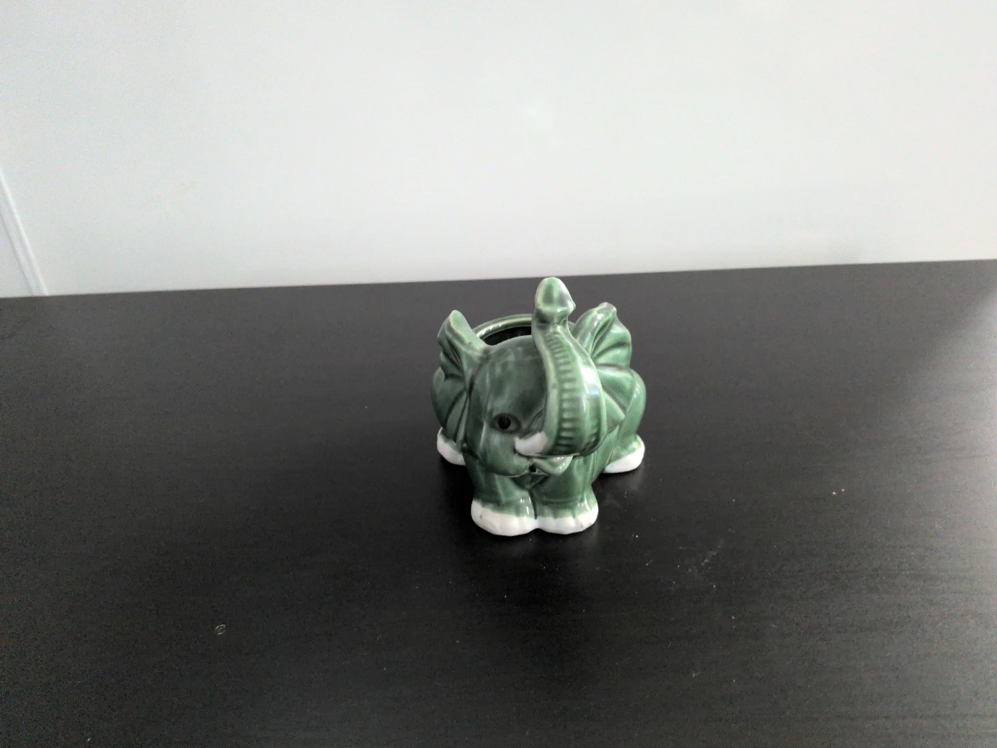 Green Ceramic Elephant Planter
