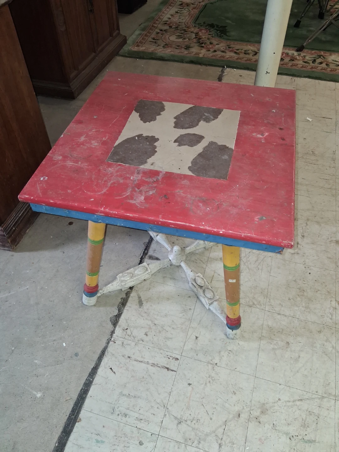 Colorful Painted Wooden Accent Table