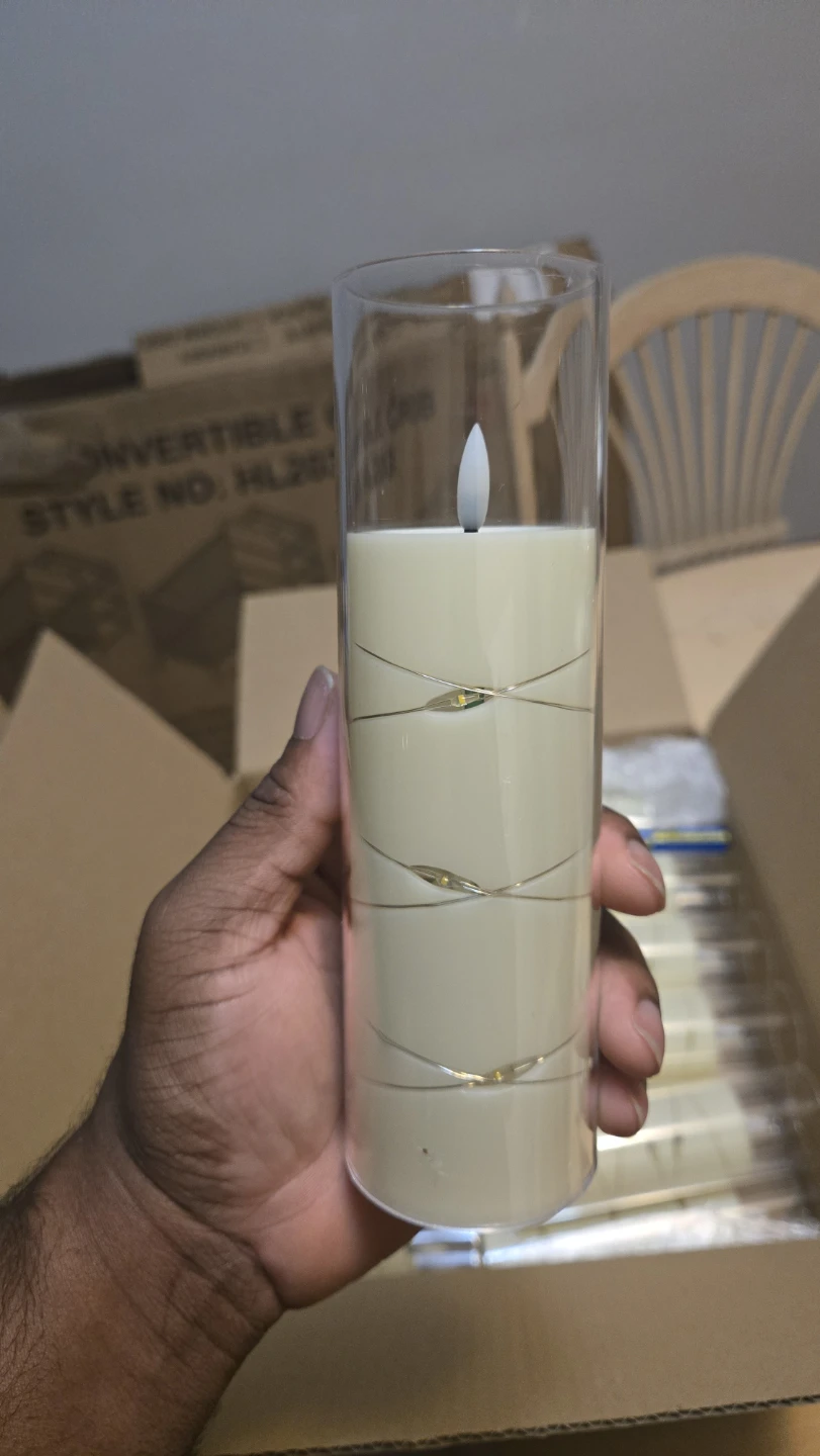 Set of 24 LED Pillar Candles in Glass Sleeves - photo 3
