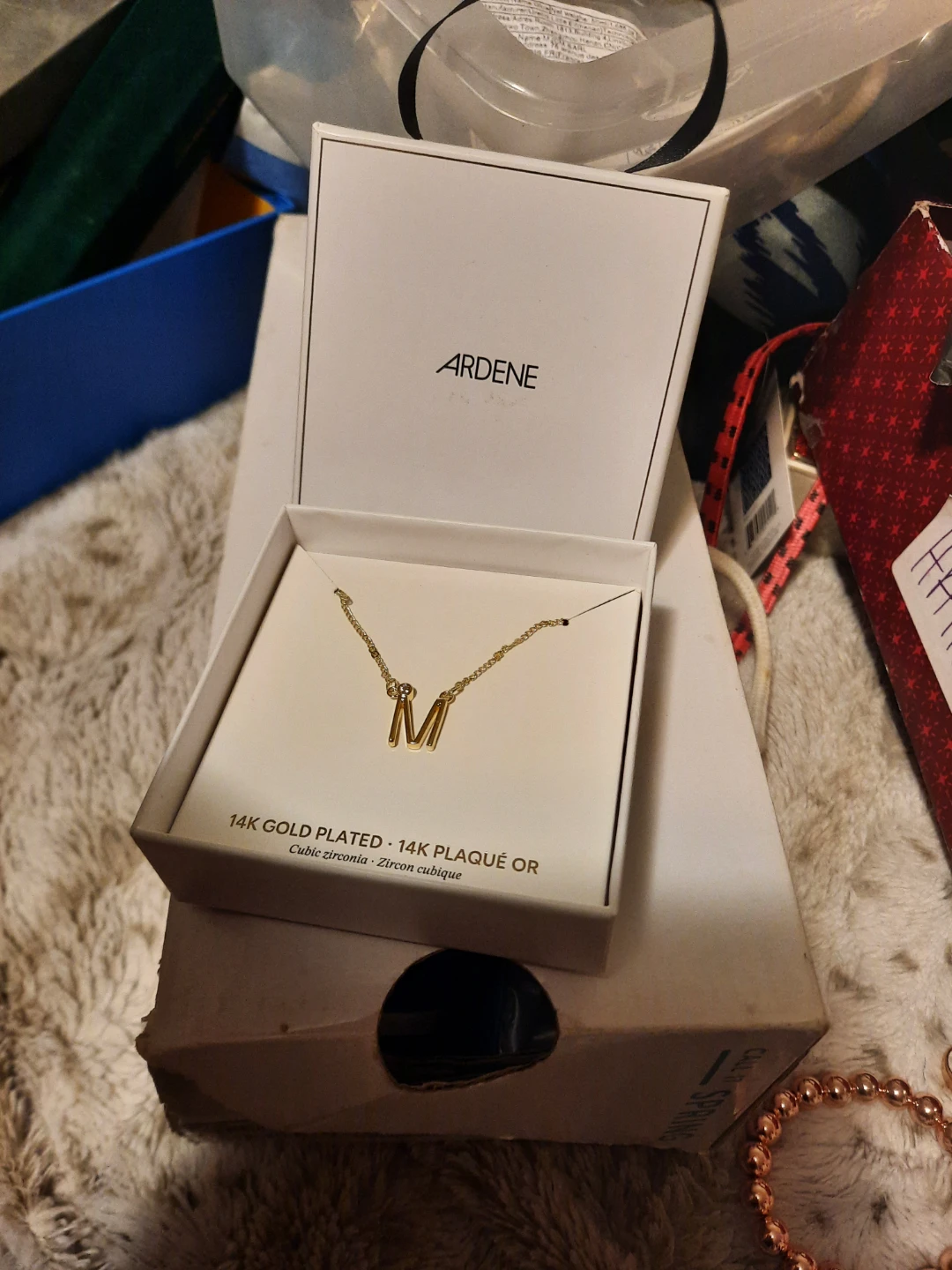 3PC 14K Gold Plated Initial "M" Necklace Set - photo 5
