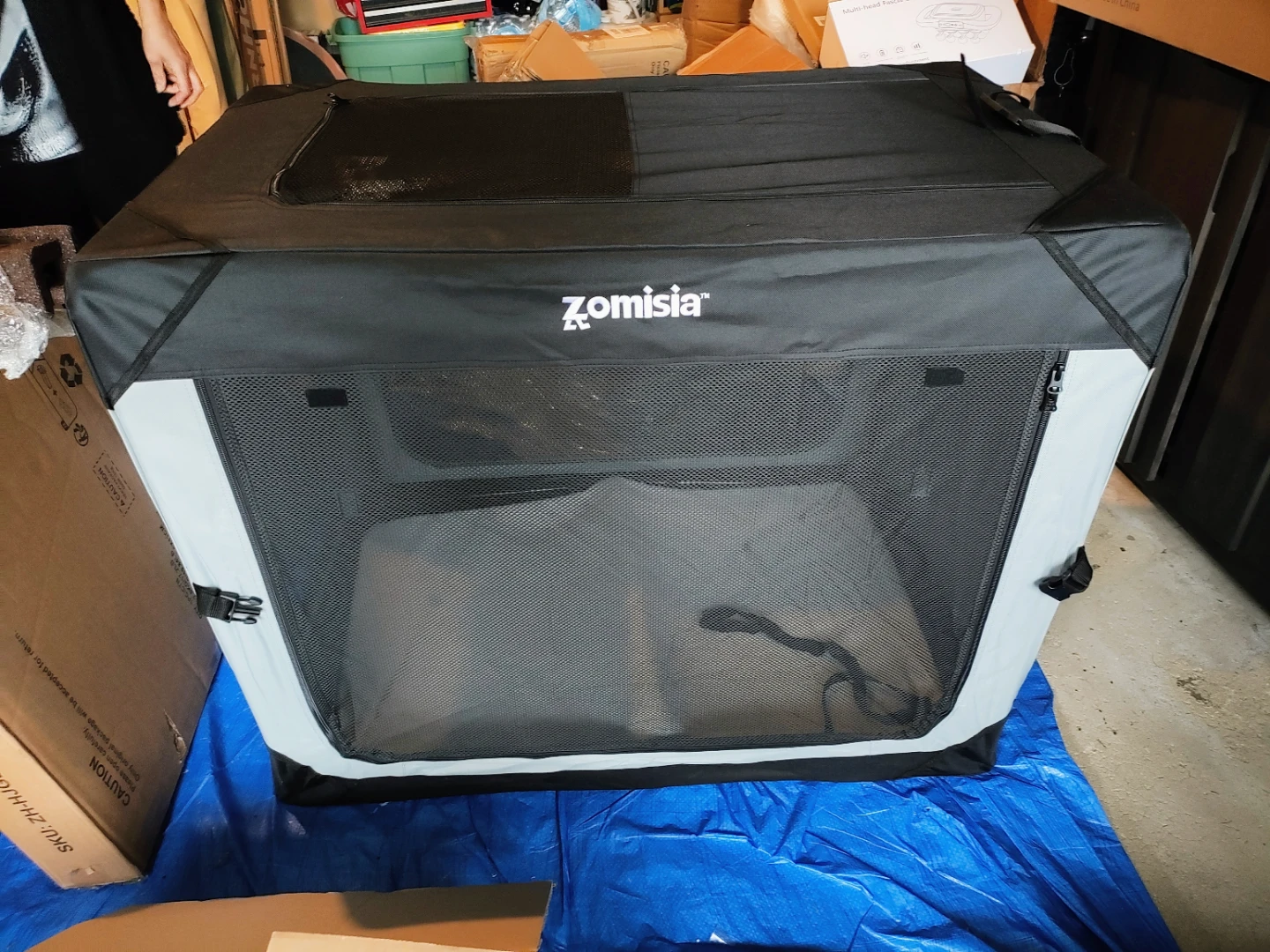 ZOMISIA 42 Inch Collapsible Dog Crate for Extra Large Dogs - photo 3