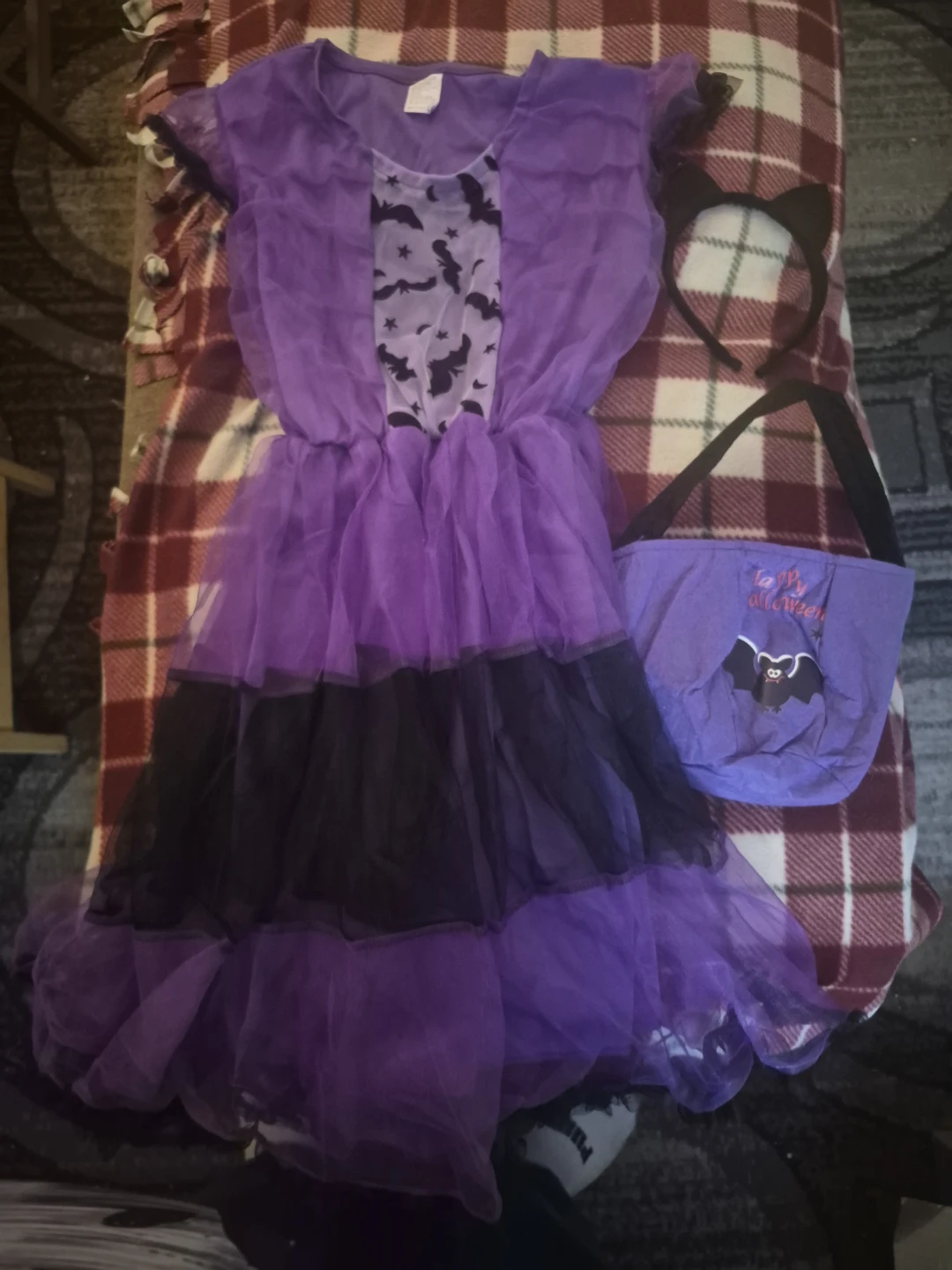 Girls Halloween Bat Costume Set