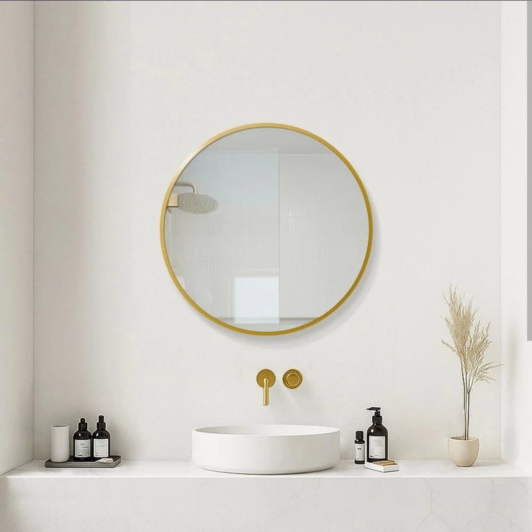 Round Gold frame Wall Mirror