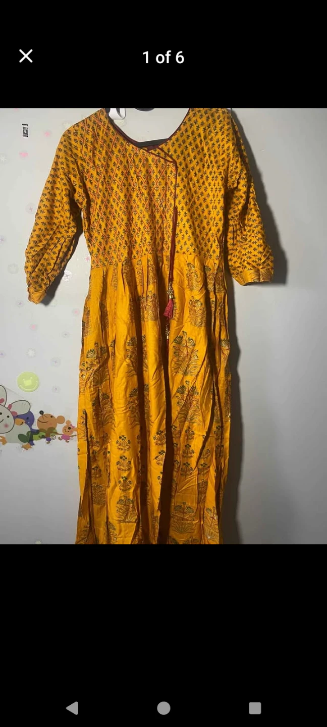 Yellow floral print dress with matching dupatta