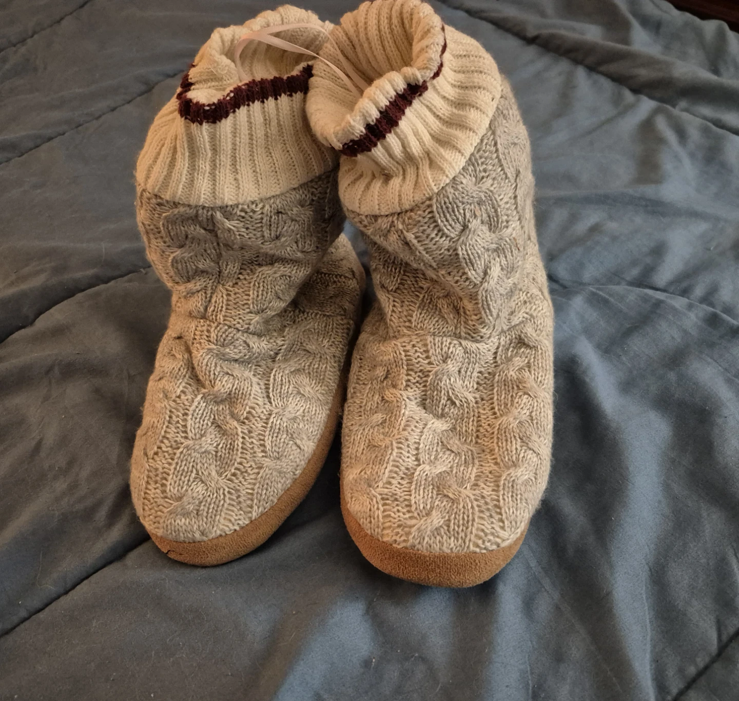 Cable Knit Slipper Boots