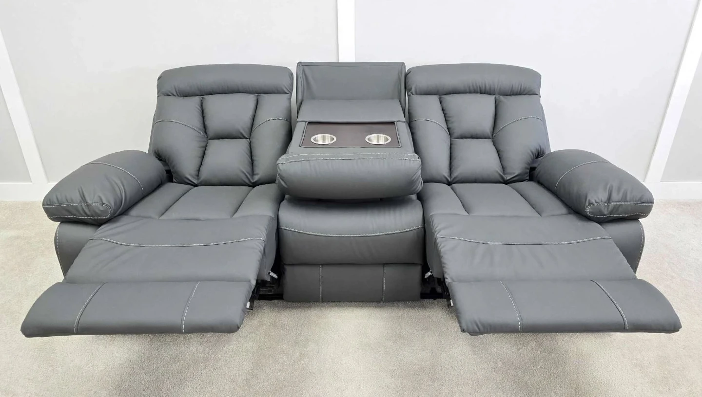 $1750 - 6-Seater Gray Recliner couch sofa  Set  3 pic New - - photo 2