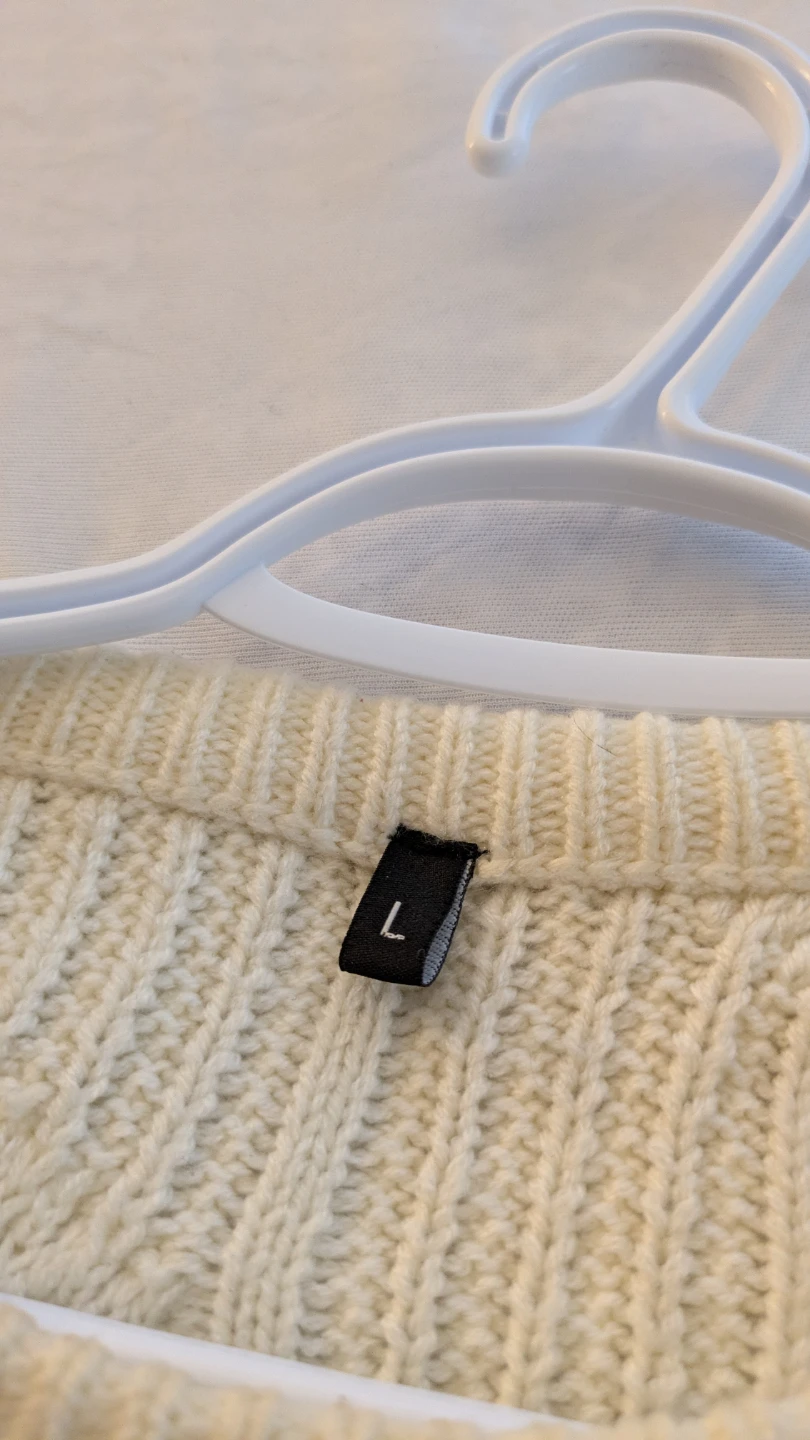 Large Cream Cable Knit Sweater - photo 2