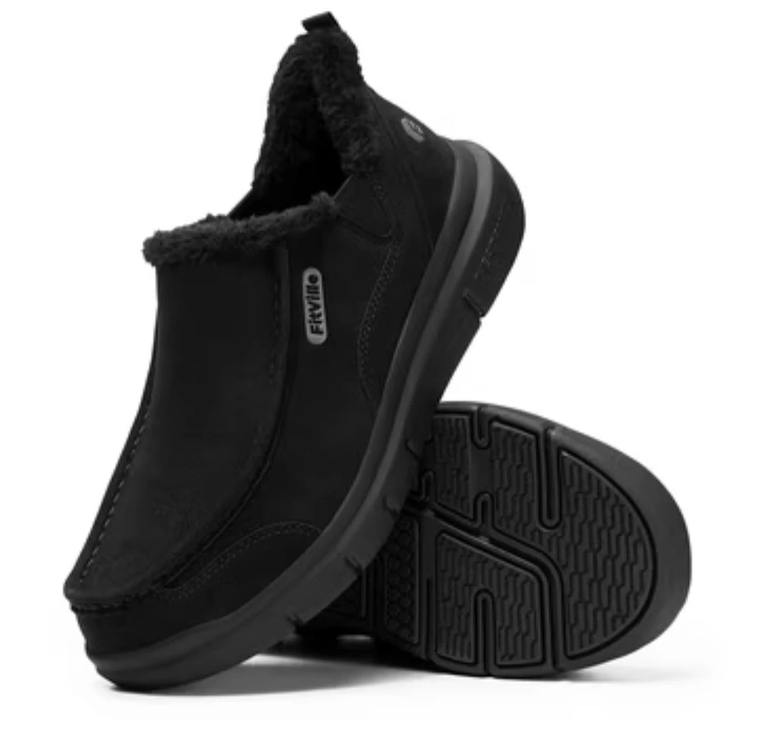 FitVille Men's Casual Air Cushion V4 Shoes – Jet Black