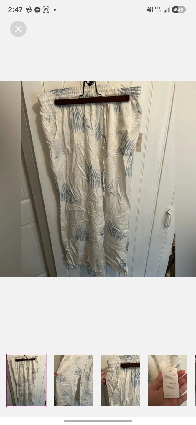 Billy t new large leaf print linen pants