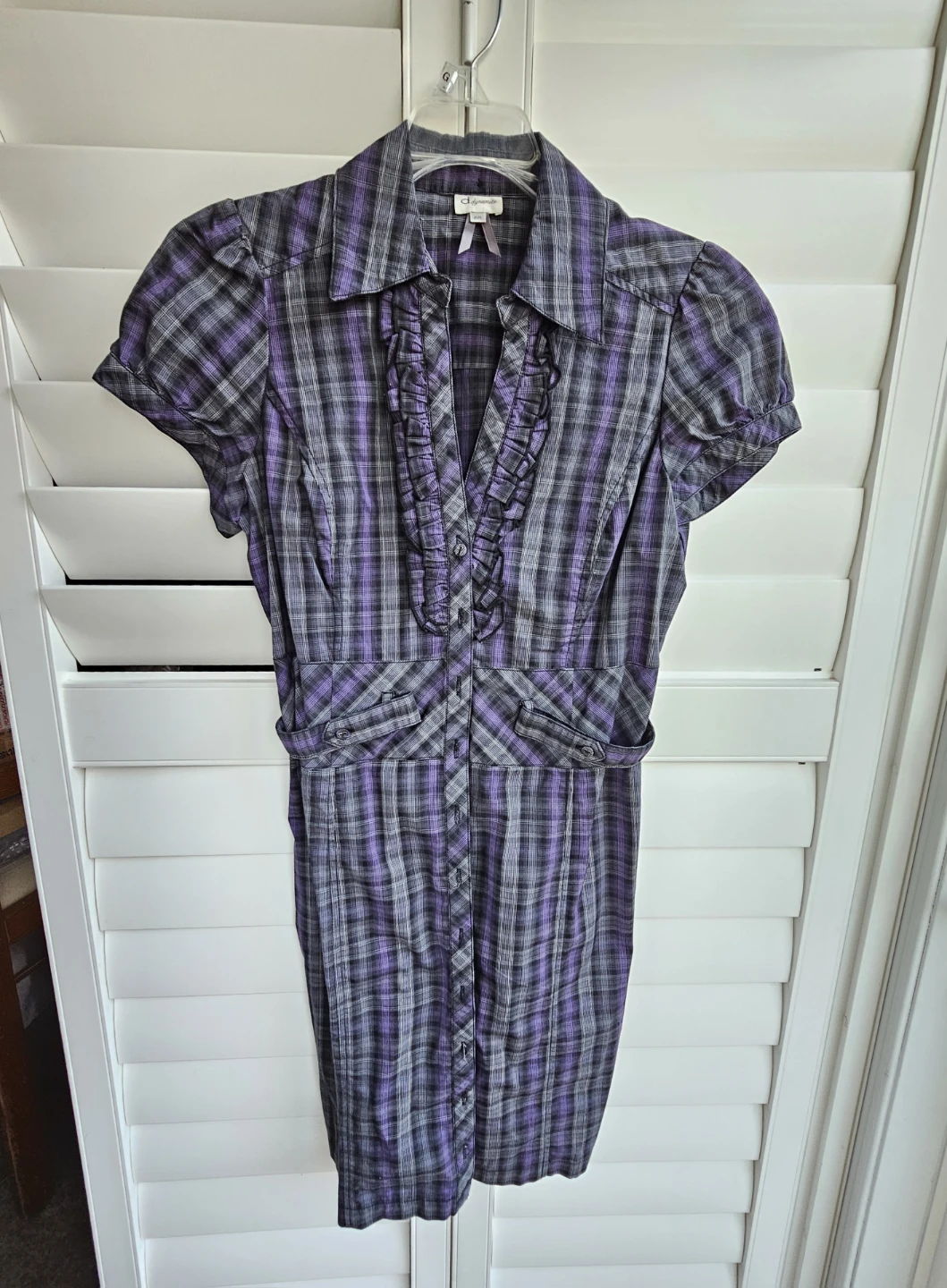 Dynamite Plaid Button-Up Dress
