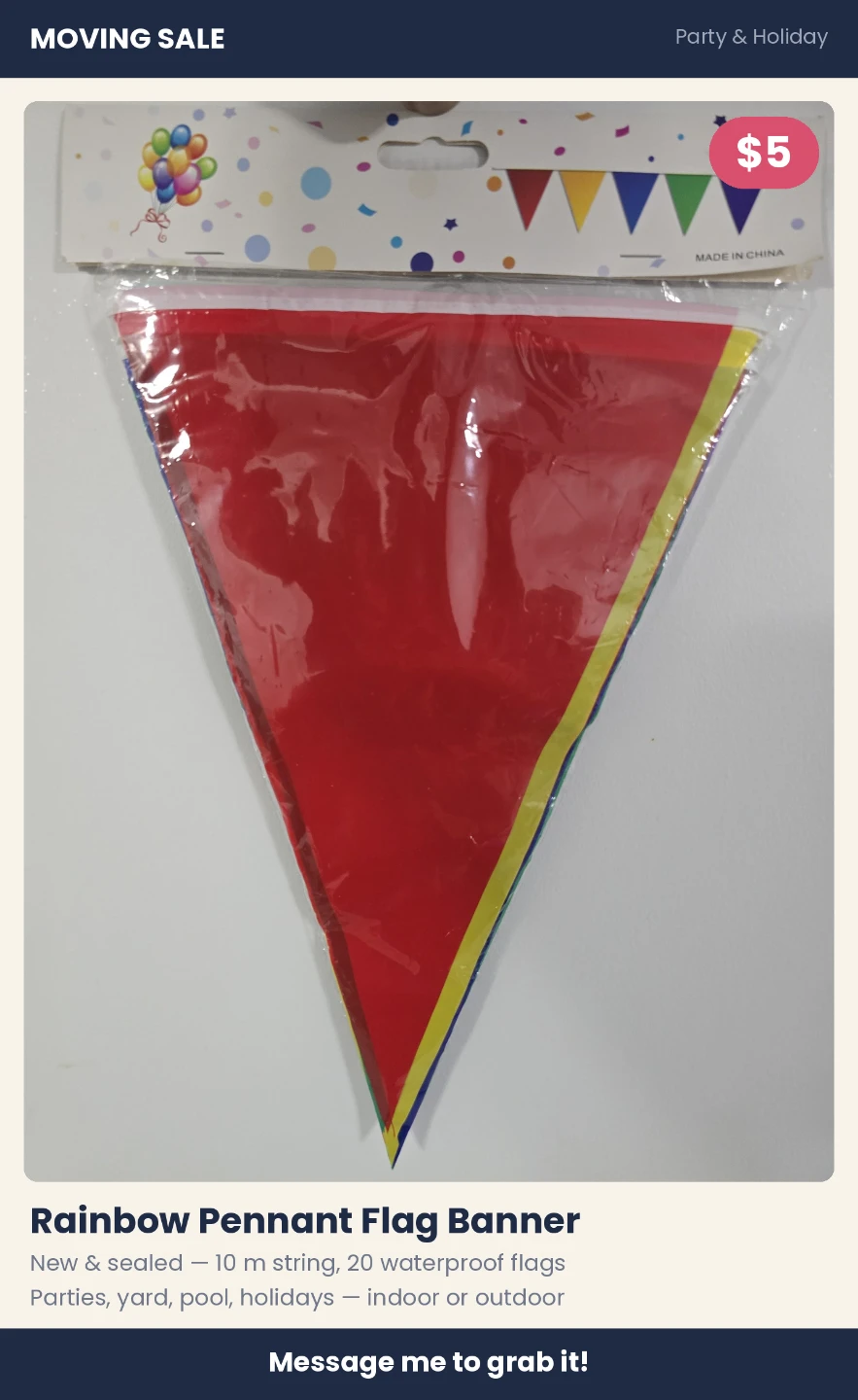 Rainbow Pennant Flag Banner
