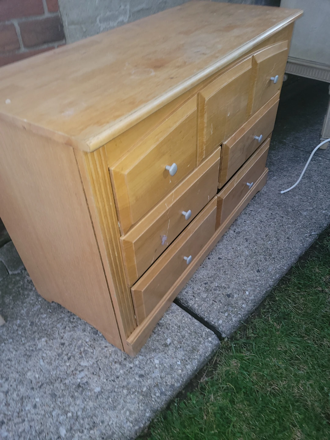 Wooden Dresser with Six Drawers