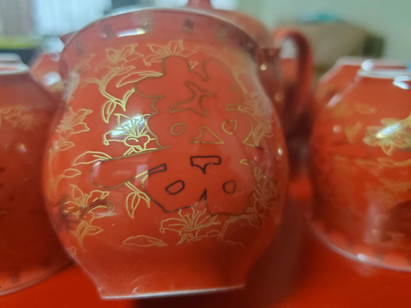 Red Traditional Tea Set - photo 3