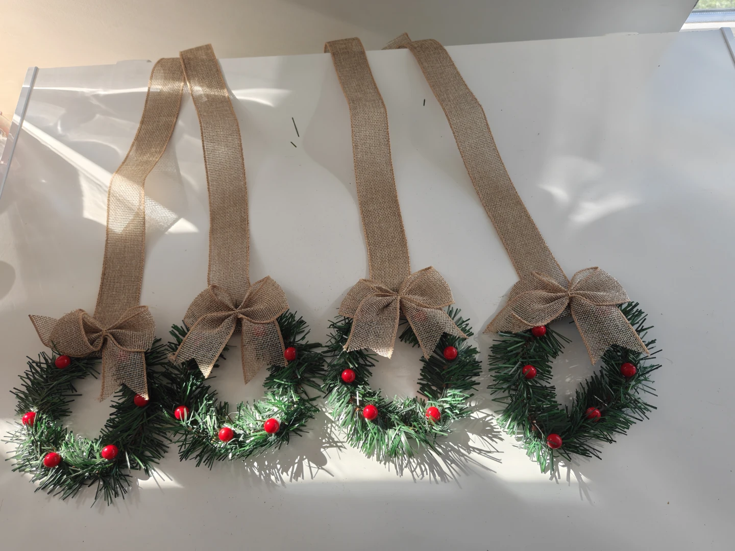 4-Pack Christmas Cabinet Wreaths