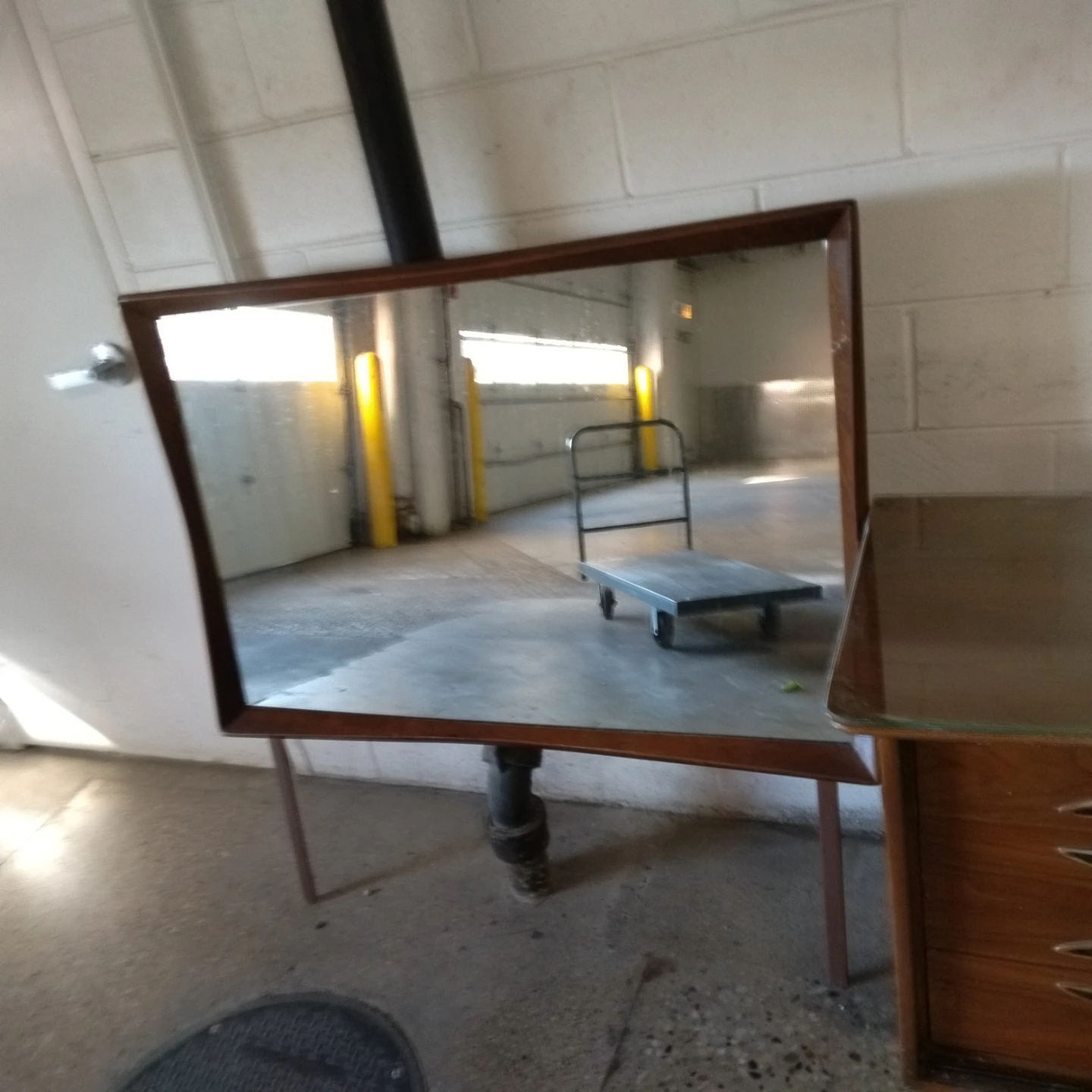 Mid century dresser solid wood glass top - photo 3