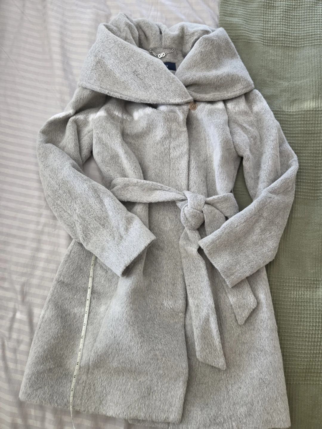 Cole Haan Alpaca Blend Wrap Coat Grey Size 4