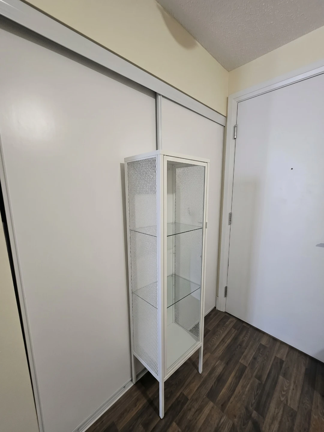 IKEA BAGGEBO glass-door cabinet in white