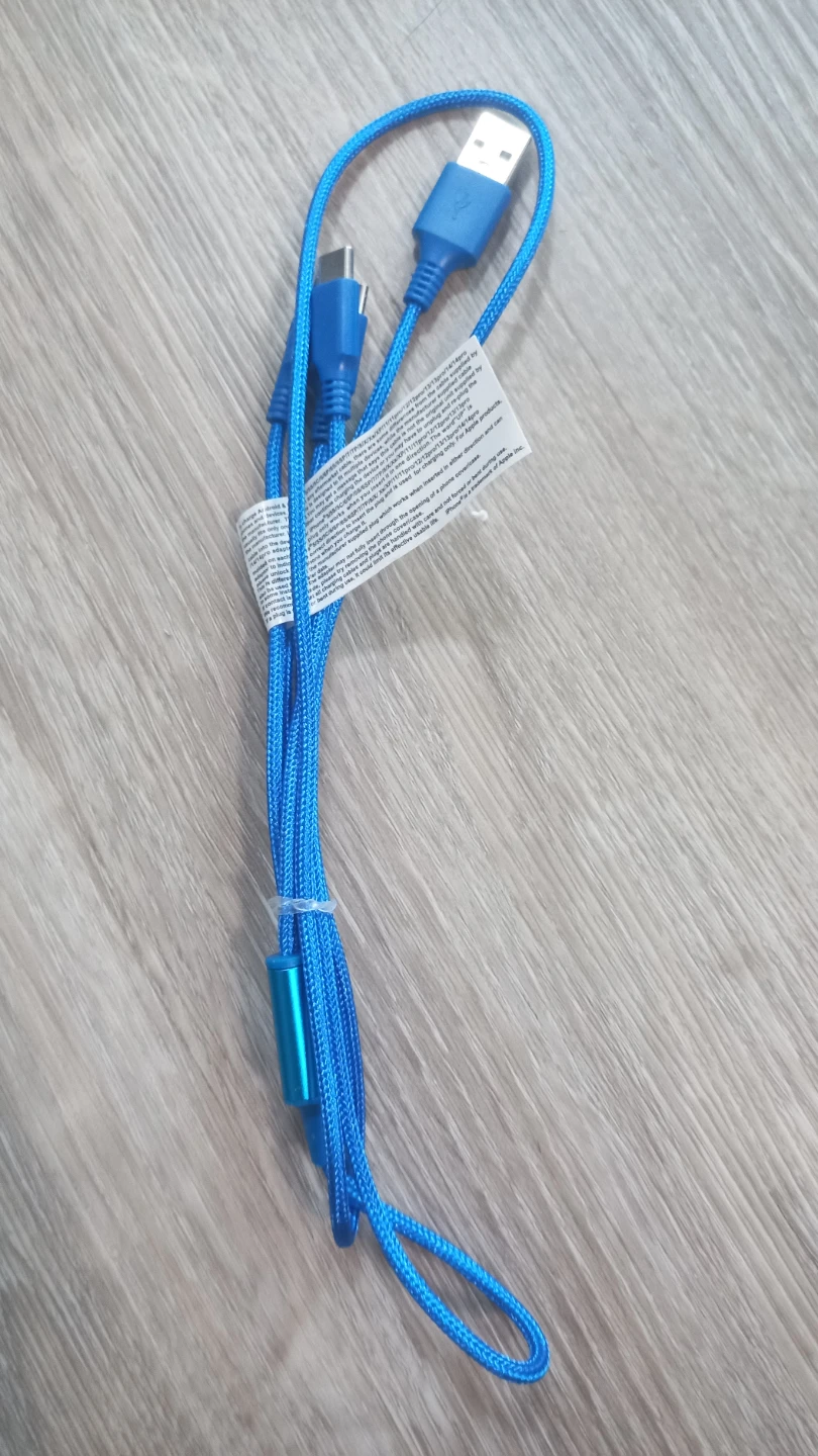 Blue Braided USB-A to USB-C Charging Cable