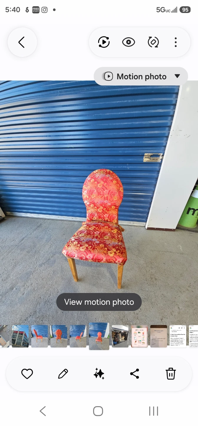 Asian Inspired patterned fabric dining chair