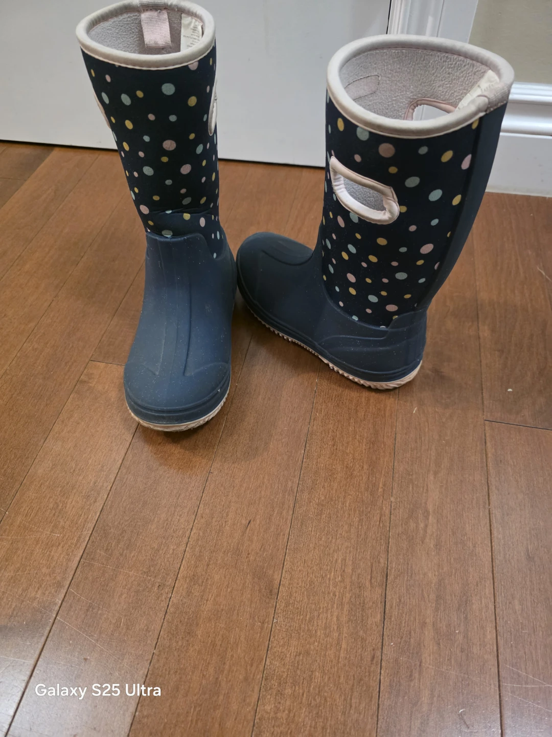Bogs Kids Winter Boots Polka Dot Navy
